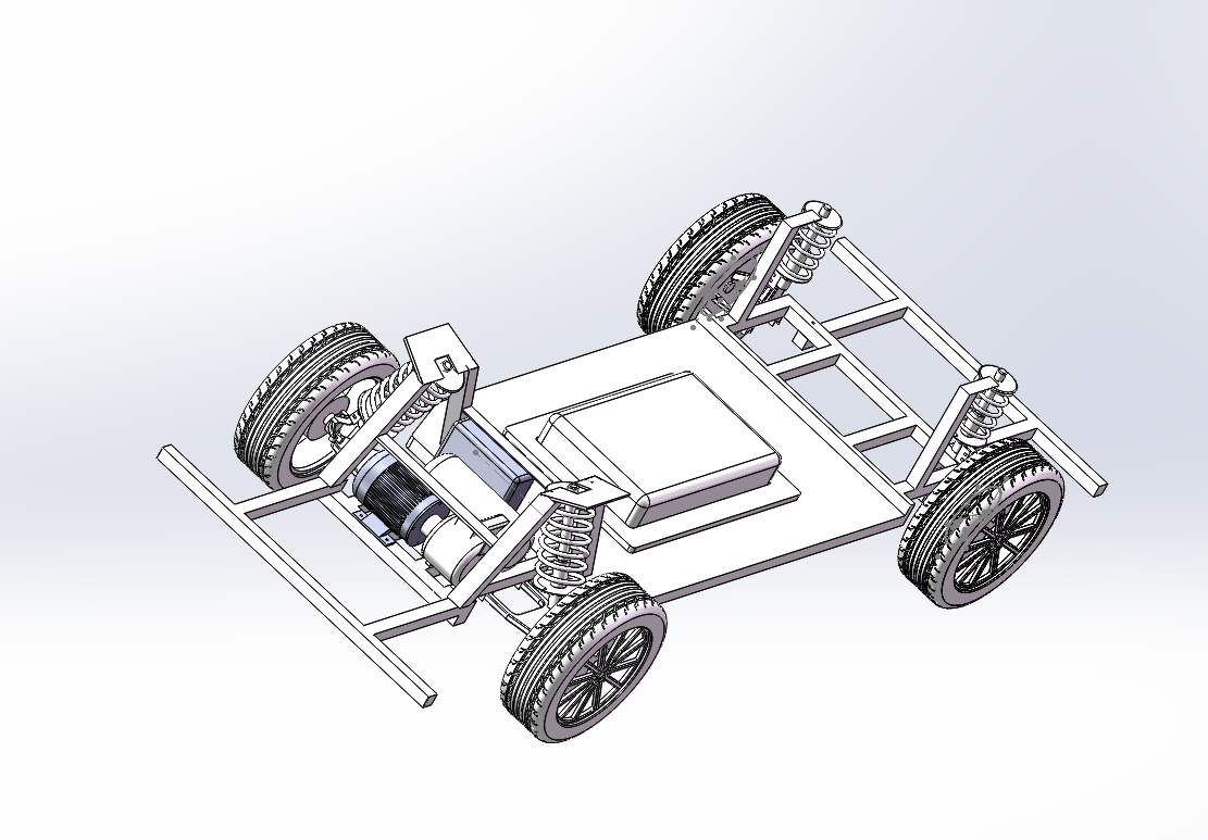 电动汽车底盘三维模型SolidWorks三维模型